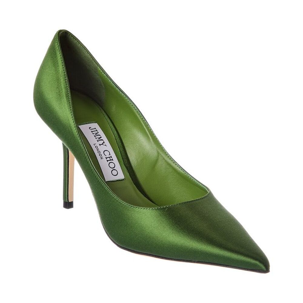 Jimmy Choo Love 85 Satin Pump, Green